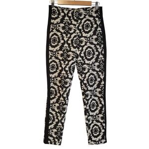 Bandolera Ikat Brocade Pants‎ Womens Indie Artsy Whimsigoth Black White EU36 US6